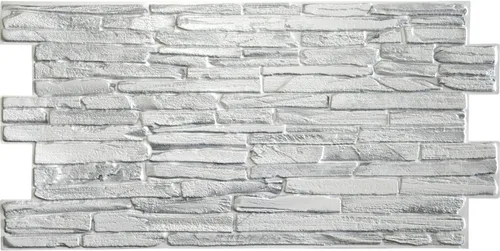 Miniatura 3 de Dundee Deco PG7010 Losa sintética blanca, 3.2 pies x 1.6 pies, panel de pared 3D de PVC, decoración de paneles de pared de diseño de interiores, 5.3