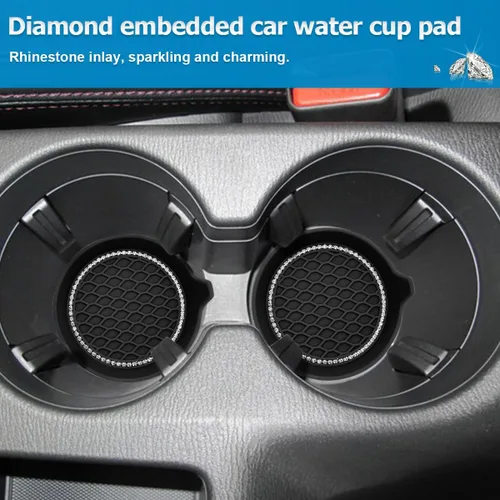 Miniatura 6 de Osilly Portavasos Brillante para Automóvil, Paquete de 4 Posavasos Universales de Inserción con Diamantes de Imitación de Cristal, Tapete de Bebida
