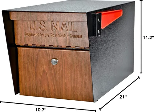 Miniatura 10 de Mail Boss Curbside, Wood Grain 7510 Mail Manager Buzón de seguridad con bloqueo, acero, negro