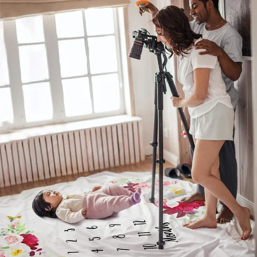 Miniatura 6 de Manta de hito mensual para bebé niña, manta floral para el mes del recién nacido, regalo personalizado para ducha, forro polar de felpa suave