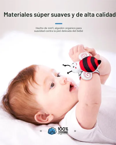 Miniatura 2 de Infinno Juego de calcetines y pulseras de sonajero para bebés de alto contraste, regalo ideal para recién nacidos de 0 a 12 meses, juguetes en Negro