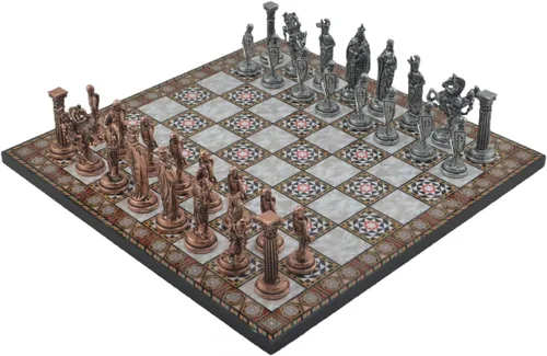 Miniatura 2 de Juego de ajedrez de metal para adultos, cobre antiguo del ejército británico real, piezas hechas a mano y diferentes diseños, tablero de ajedrez