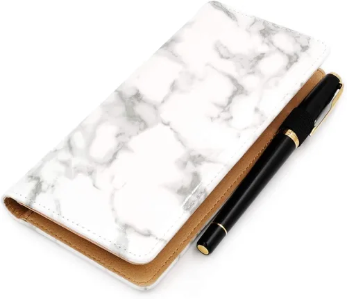 Miniatura 6 de Menesia Funda de chequera para hombres y mujeres RFID de cuero a cuadros