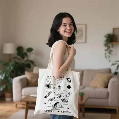 Miniatura 4 de WCGXKO Korean Music Lover Gift Boy Band Inspired Canvas Tote Bag for Fandom