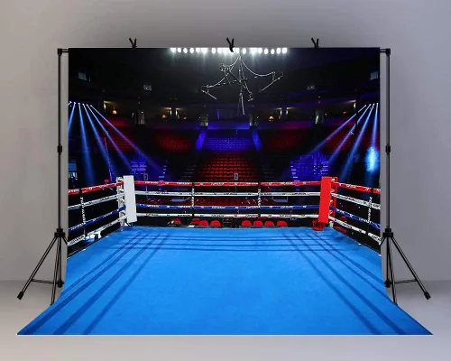 Miniatura 10 de Telones de fondo de anillo de boxeo para fotografía de 5 x 3 pies, para niños, niños, fiesta de cumpleaños, retrato de adultos, cartel de fiesta