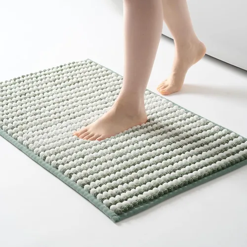 Miniatura 27 de FRESHMINT Alfombra de baño de felpilla gruesa y grumosa, 17"x24", alfombrilla de baño antideslizante, accesorio decorativo suave, linda alfombrilla
