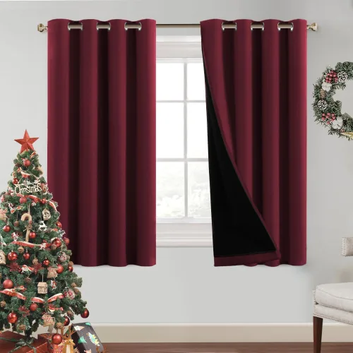 Miniatura 36 de PrinceDeco Paneles de cortina 100 % opacas de 108 pulgadas de largo, completamente opacos, tratamiento de ventana, cortinas forradas con aislamiento