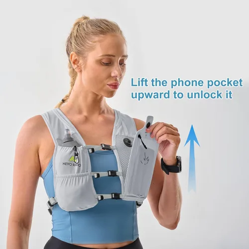 Miniatura 8 de Chaleco para correr con Botella Blanda de 350 ML de TPU, Chaleco Pequeño de Agua para Correr - Correas de Pecho Ajustables, Chaleco Ligero