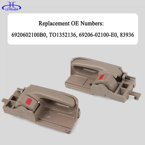 Miniatura 5 de Juego de 4 manijas interiores para puertas compatibles con Toyota Corolla 2003-2008, Toyota Tacoma 2005-2015, Pontiac Vibe 2003-2008, delantera