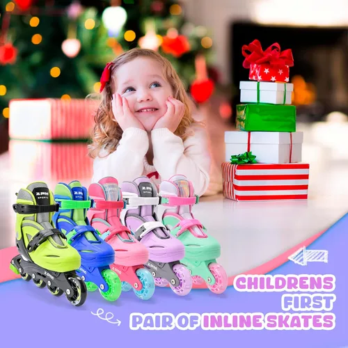 Miniatura 6 de 2PM SPORTS Patines en línea para niños y niñas de 4 a 8, 6 a 12 años, con ruedas iluminadas, cuchillas ajustables para niños y jóvenes principiantes