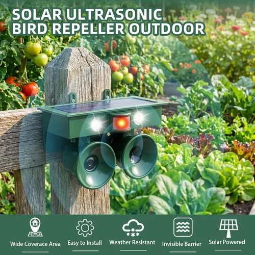 Miniatura 3 de Dispositivos repelentes de pájaros ultrasónicos solares 2026, disuasorios de aves para exteriores, repelente de animales al aire libre