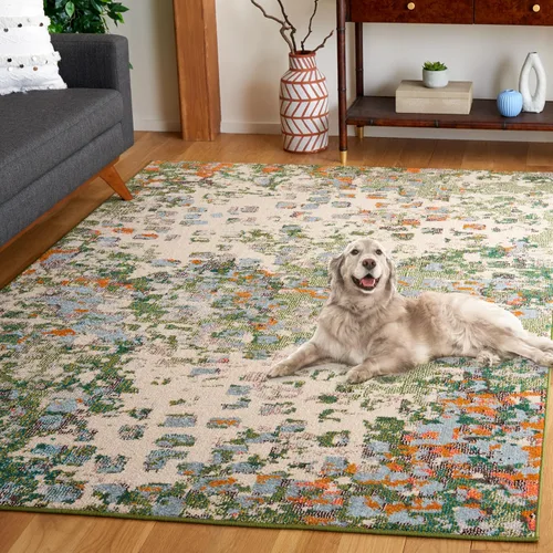 Miniatura 27 de SAFAVIEH colección Monaco MNC225E - Alfombra boho chic con diseño abstracto de acuarela, no suelta pelusa, para sala, habitación, comedor, oficina