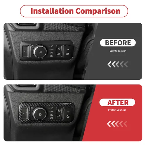 Miniatura 2 de Linskip Cubierta de control de faro compatible con Ford Bronco Sport 2021-2026, cubierta del panel del interruptor de los faros delanteros