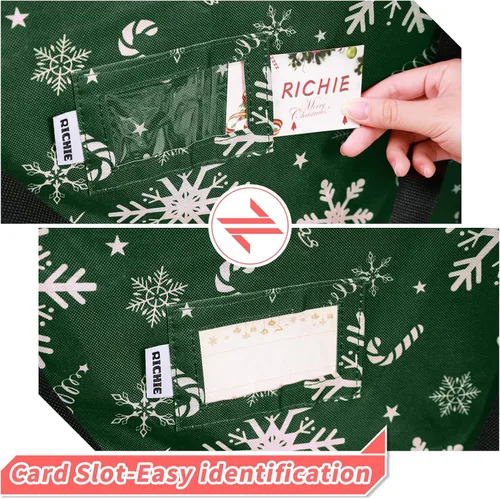 Miniatura 5 de RICHIE Bolsa de almacenamiento para árbol de Navidad de 7.5 pies (juego de 3 piezas), bolsa Oxford 600D para árbol de Navidad a prueba de desgarros