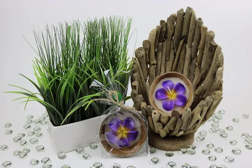 Miniatura 4 de Plumeria Candle In Coconut Shell crafted by Hands