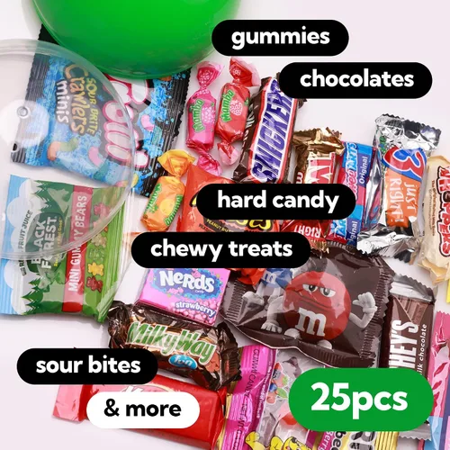 Miniatura 5 de Paquete variado de dulces en cápsula redonda gigante de color transparente – Surtido de dulces envueltos individualmente 20 piezas de 0.74 libras