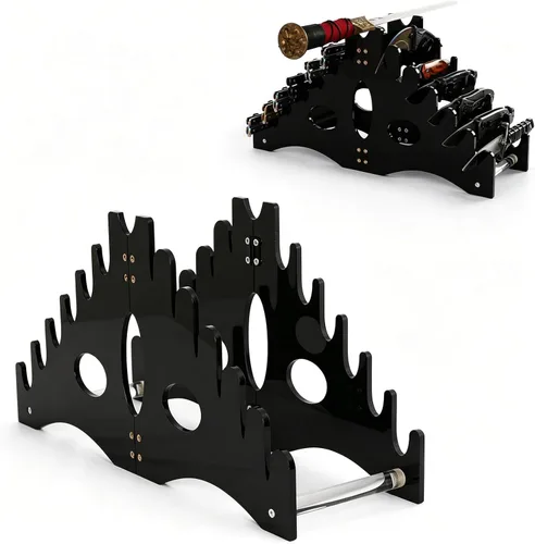 Miniatura 8 de WANLIAN Soporte para cuchillos (acrílico transparente), organizador de 12 ranuras y soporte de exhibición para cuchillos de bolsillo, sable, ideal
