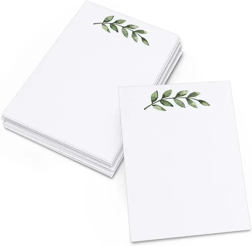 Miniatura 5 de 321Done Tarjetas de Notas en Blanco con Diseño de Follaje Verde, 4 x 6 pulgadas Blancas, 50 Tarjetas - Fabricadas en los Estados Unidos, Cartulina