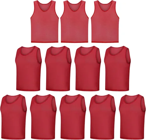 Miniatura 9 de Paquete de 12 chalecos Scrimmage, camisetas de entrenamiento de equipo/pinnies deportivos/camisetas de práctica/baberos de fútbol con bolsa de Azul