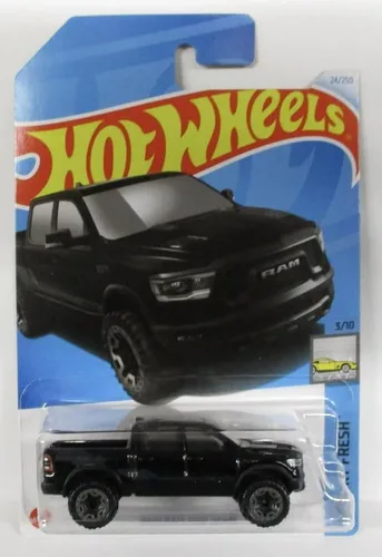 Hot Wheels 2020 Ram 1500 Rebel (negro) 3/10 Factory Fresh Camión fundido a presión