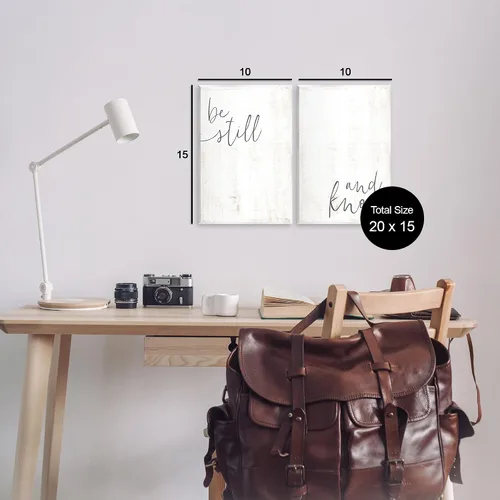 Miniatura 3 de Stupell Industries Frase inspiradora de caligrafía Be Still And Know, diseño de LUX + Me Designs
