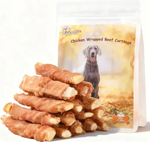 Miniatura 10 de Pawmate Dog Treats - Rebanadas de plátano envueltas en pollo con 1% de taurina, aperitivos de entrenamiento saludables ricos en fibra natural