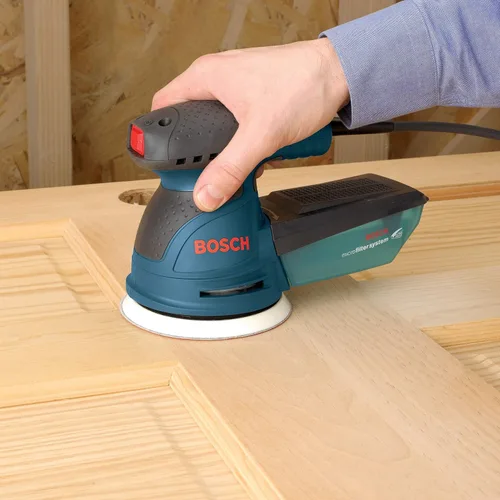 Miniatura 4 de BOSCH ROS20VSC lijadora palmar 2.5 Amp 5 pulgadas con cable, lijadora orbital aleatoria de velocidad variable, kit pulidor con colector de polvo