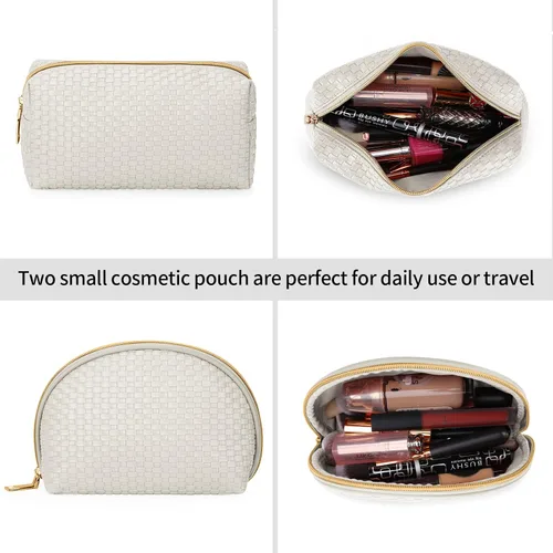 Miniatura 3 de KTMOUW Bolsa de Maquillaje 3 Piezas Bolsa de Cosméticos Impermeable Bolsa de Cosméticos Portátil de Viaje Bolsa Organizadora Tejida