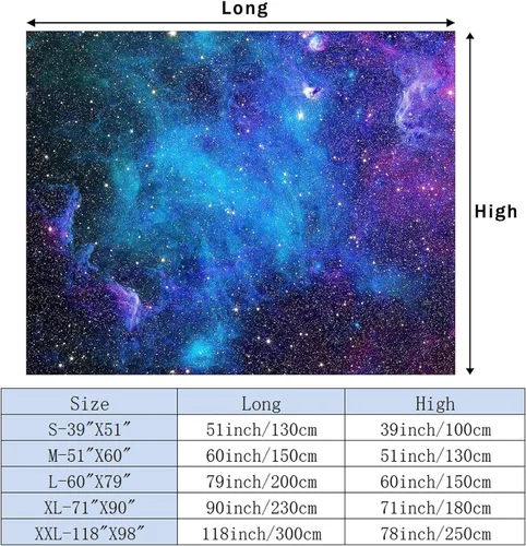 Miniatura 6 de Apdidl - Tapiz de galaxia para dormitorio, espacio estético, cielo nocturno estrellado azul, estrellas, universo, tapiz misterioso, nebulosa, fondo