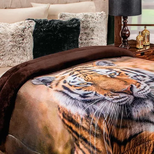 Miniatura 2 de Manta suave de franela pesada de tamaño Queen/King, calidad HD, 94 x 87 pulgadas, cálida y acogedora, hermosa manta de diseño unisex de Bengala