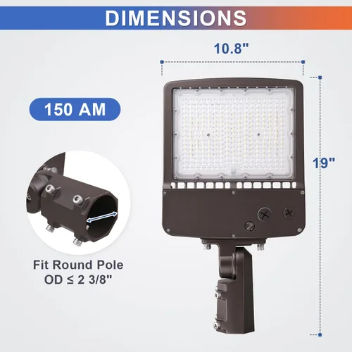Miniatura 7 de Luz LED de estacionamiento de 150 W, 21,000 lúmenes, 5700 K, luz de área de caja de zapatos, luz de calle LED comercial impermeable IP65