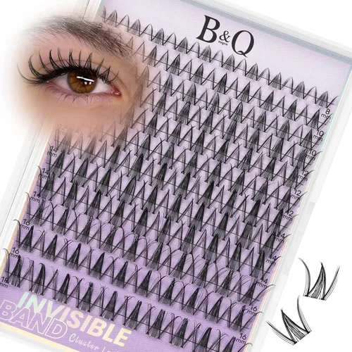 Miniatura 13 de Kit de racimos de pestañas falsas B&Q Bella, pestañas naturales en racimo, pestañas finas invisibles, pestañas individuales, kit de extensión