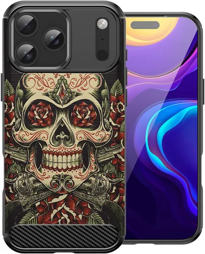 Miniatura 7 de CasesOnDeck - Funda compatible con Apple iPhone 17 Pro Max, diseño de TPU con patrón pictórico, flexible, delgada y elegante (casete retro)
