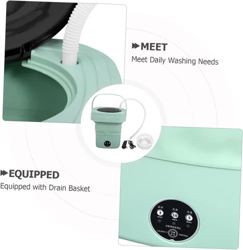 Miniatura 9 de KOMBIUDA Mini lavadora portátil para el hogar dormitorio uso eficiente función ahorro de espacio cubo lavadora