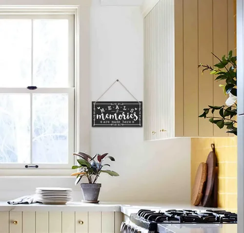 Miniatura 4 de Letrero decorativo para puerta de cocina, Meals & Memories Are Made Here, placa de madera para pared de cocina, decoración de inauguración