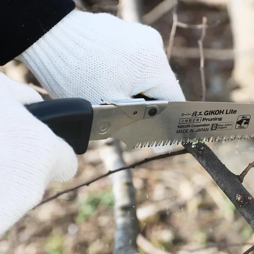 Miniatura 4 de KAKURI Sierra de mano japonesa [poda de árboles] Sierra de tracción japonesa de 8-1/4 pulgadas con cubierta de cuchilla, fabricada en Japón