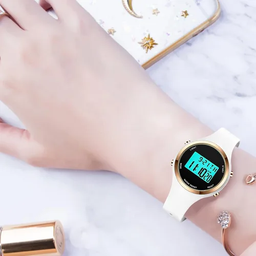 Miniatura 63 de Women LED Display Elecreonic Watch Fashion Chrono Alarm Digital Clock Woman Outdoor Sport Wirstwatch