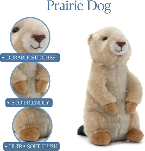 Miniatura 9 de The Petting Zoo Prairie - Peluche de perro de la pradera, regalos para niños, animales salvajes de la vida silvestre, juguete de peluche de perro