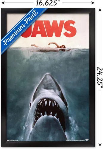 Miniatura 3 de Trends International Jaws - Póster de pared de una hoja, 14.725 x 22.375 pulgadas, versión con marco negro