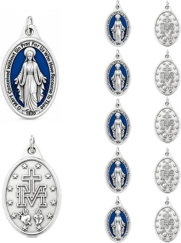Miniatura 18 de Rlcvecv 10 piezas de medalla de San Carlo Acutis con juego de tarjetas sagradas, colgante de metal de San Carlos Acutis para collar, pulsera