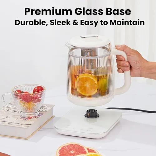 Miniatura 5 de Hervidor eléctrico de doble capa de 1,5 L con olla de estofado, olla de cristal para la salud, máquina de té de vidrio 9 en 1, panel táctil