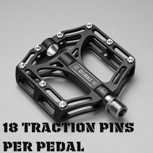 Miniatura 3 de Corki Cycles TOPO Pedales de bicicleta de montaña con plataforma plana de titanio - 9/16