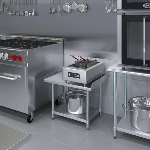Miniatura 5 de AmGood Soporte para equipo de acero inoxidable, resistente, grado comercial, con estante inferior, certificado NSF
