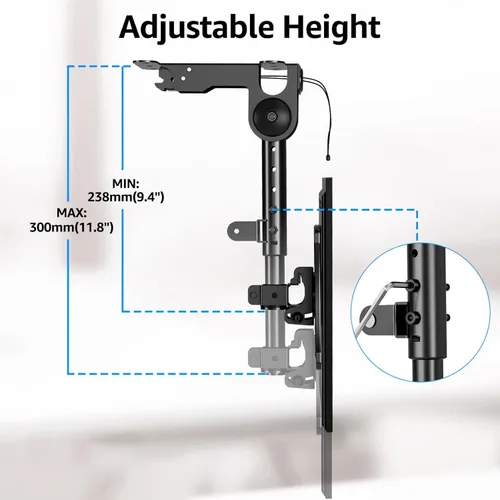 Miniatura 6 de MOUNTUP - Soporte plegable para debajo del gabinete de TV - Soporte de TV abatible y giratorio, se adapta a pantallas LCD de 13-32" hasta 22 libras