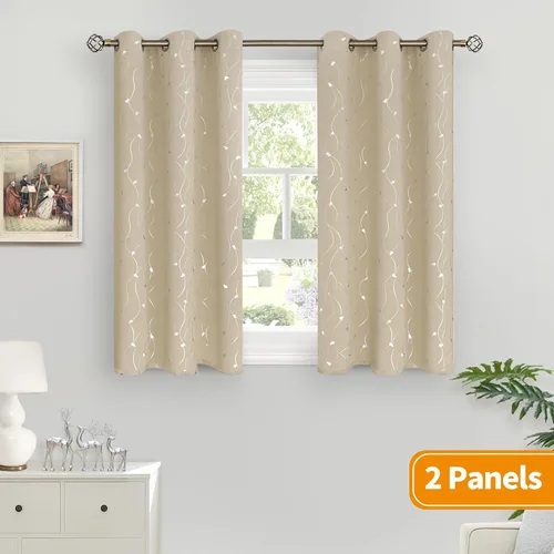 Miniatura 2 de BGment Cortinas cortas de oscurecimiento de habitación de 45 pulgadas de largo para ventanas pequeñas, cortinas con aislamiento térmico con ojales