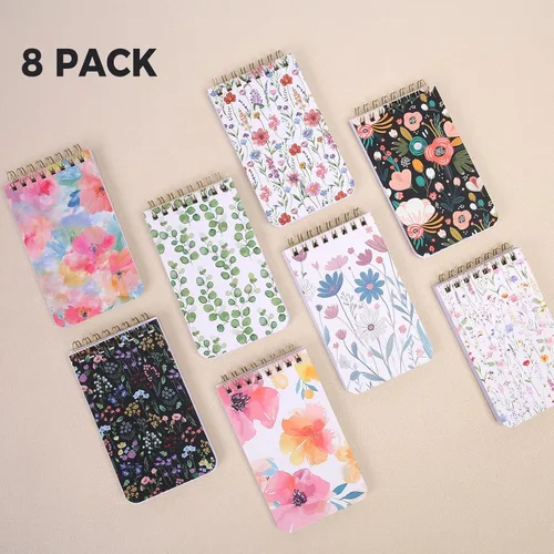 Miniatura 6 de SKYDUE Small Notebooks，Pocket Notepads with Aesthetic Covers, Mini Spiral Notebook with Lined Pages Nursing School Essentials, Set Of 8