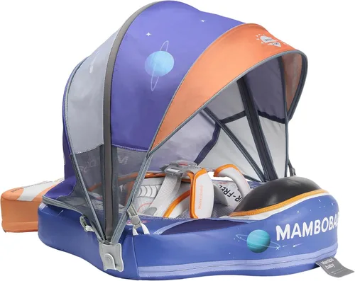 Miniatura 10 de Mambobaby Flotador con dosel, flotador para bebé, flotador de piscina para bebé, flotador sólido mejorado para nadar que añade cola nunca se voltea