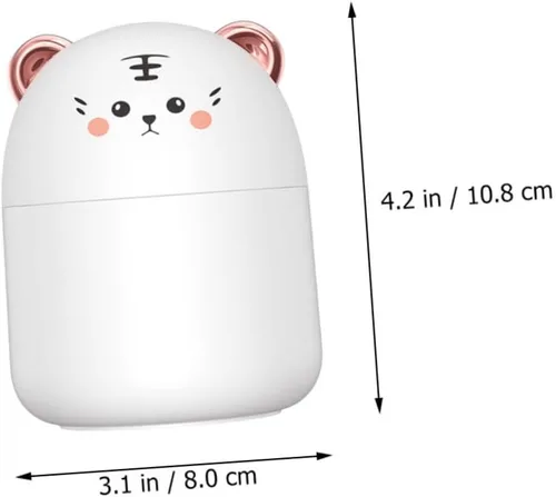 Miniatura 2 de Toyvian Mini humidificador de tigre de dibujos animados USB portátil de oficina con luz nocturna compacta silenciosa ultrasónica humectante de aire