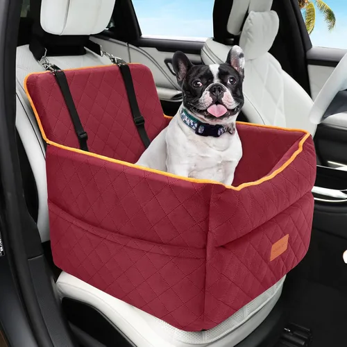 Miniatura 10 de HEGGCOOE Asiento de automóvil para perros pequeños, asientos elevadores de espuma viscoelástica para perros con cojín grueso para perros medianos