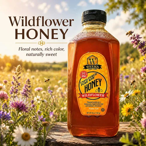 Miniatura 3 de WEEKS HONEY Jarra de miel de flores silvestres, 48 onzas